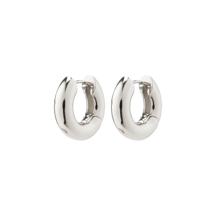 Pilgrim AICA recycled chunky hoop earrings silver-plated