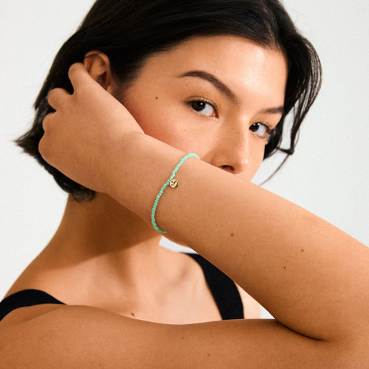 Pilgrim INDIE bracelet mint-green, gold-plated