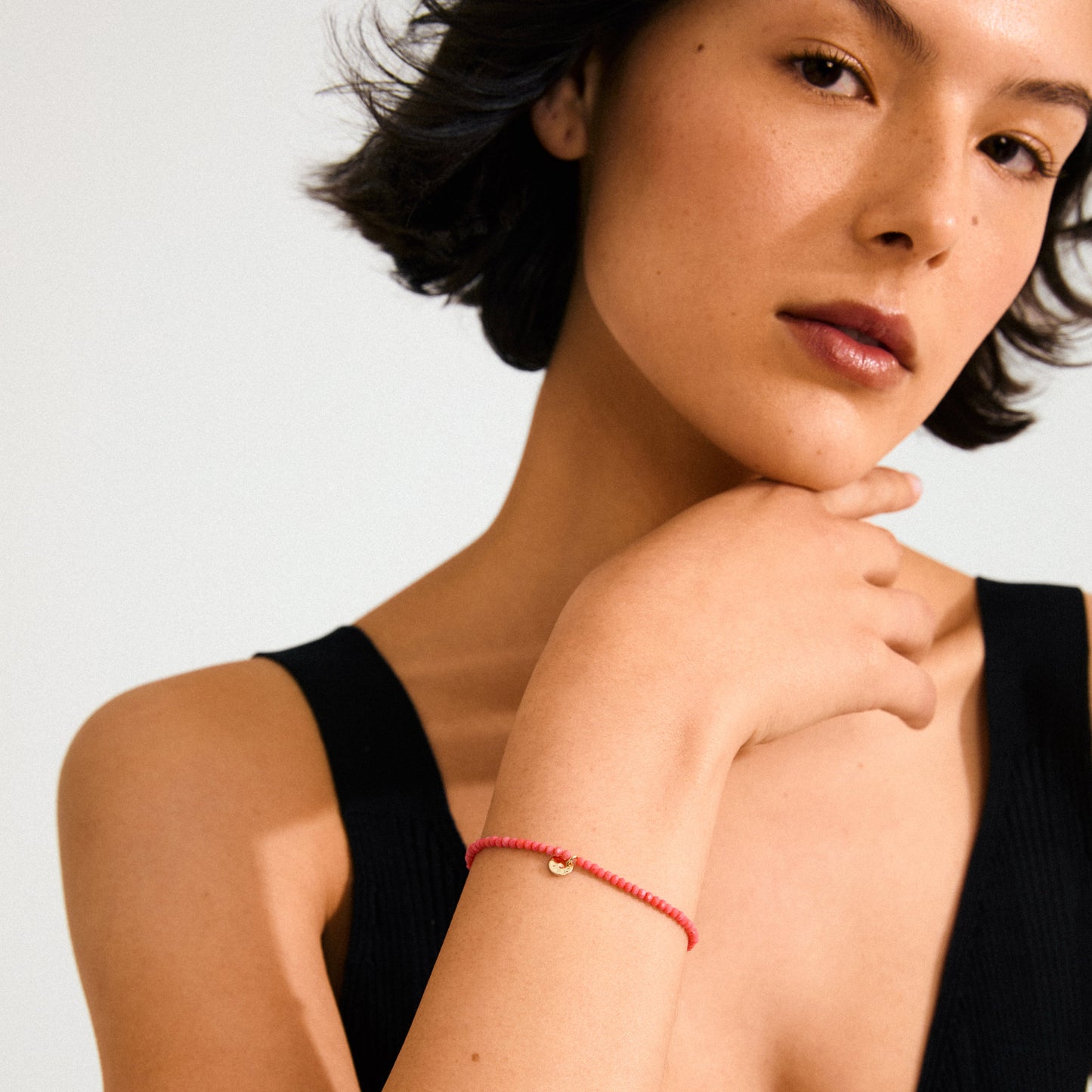 Pilgrim INDIE bracelet dark peach, gold-plated