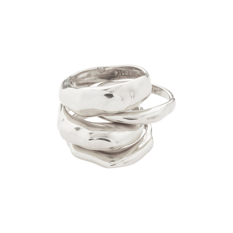 Pilgrim ASHER recycled rings 4-in-one set silver-plated