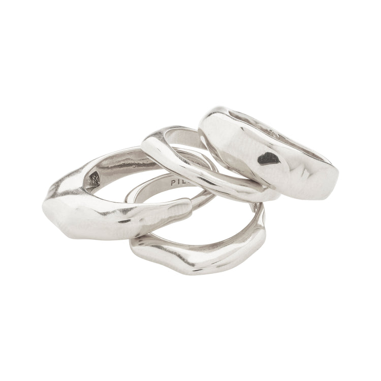 Pilgrim ASHER recycled rings 4-in-one set silver-plated