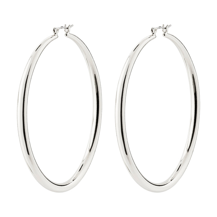 Pilgrim PRIYA recycled large hoop earrings silver-plated