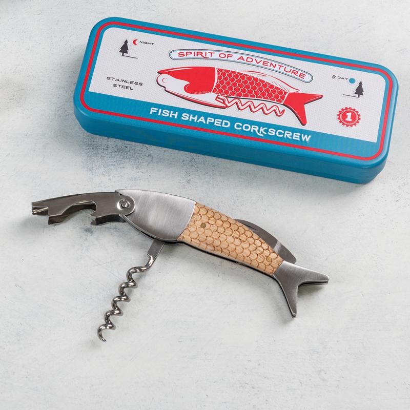 Fish Shaped Corkscrew in Tin