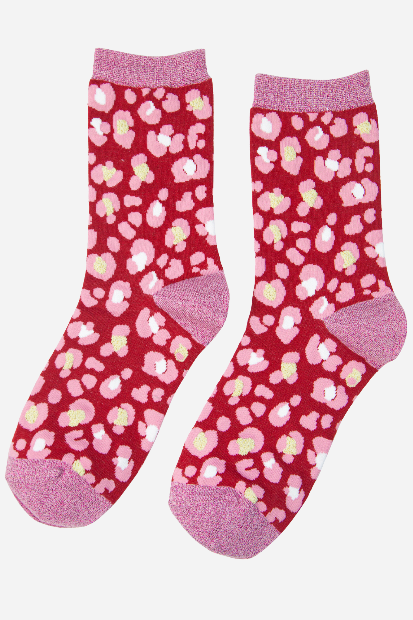 Women's All Over Animal Print with Glitter Bamboo Socks