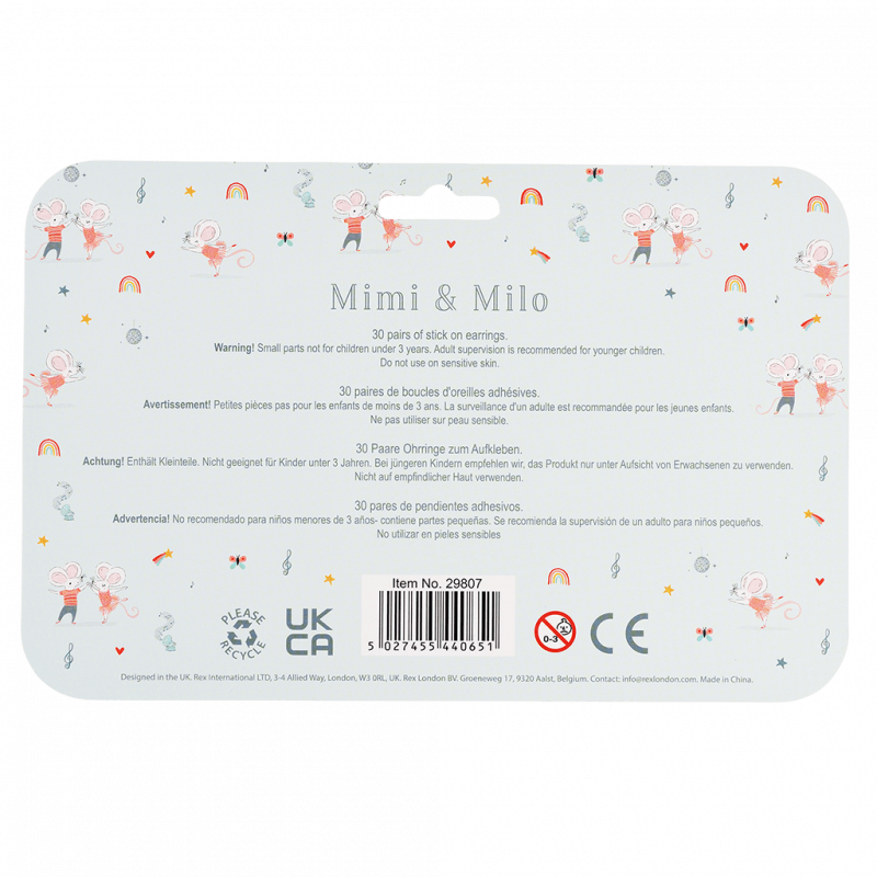 Stick on earrings (30 pairs) - Mimi and Milo