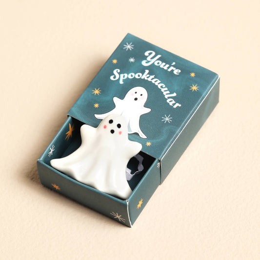 Lisa Angel - Tiny Matchbox Ceramic Tokens: Ghost