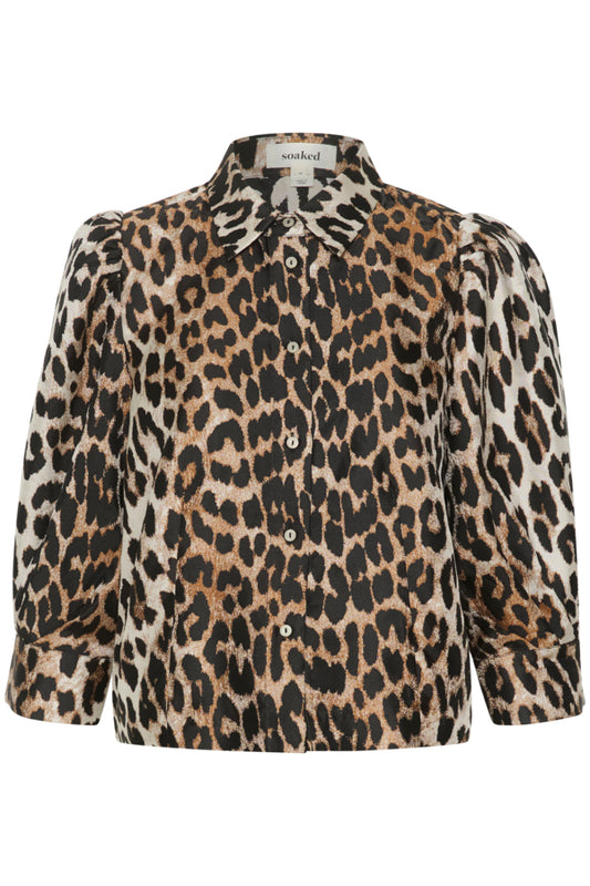 Soaked in Luxury Chiba Shirt, in Leopard Pattern