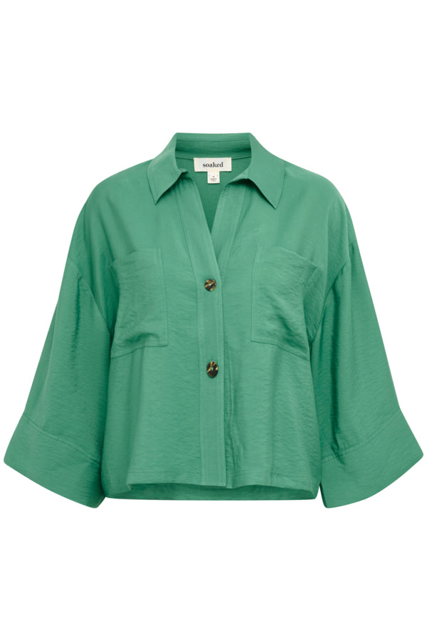 Soaked in Luxury Sija Shirt in Bottle Green
