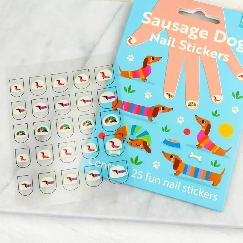 Children's nail stickers - Sunny Sausage Dog