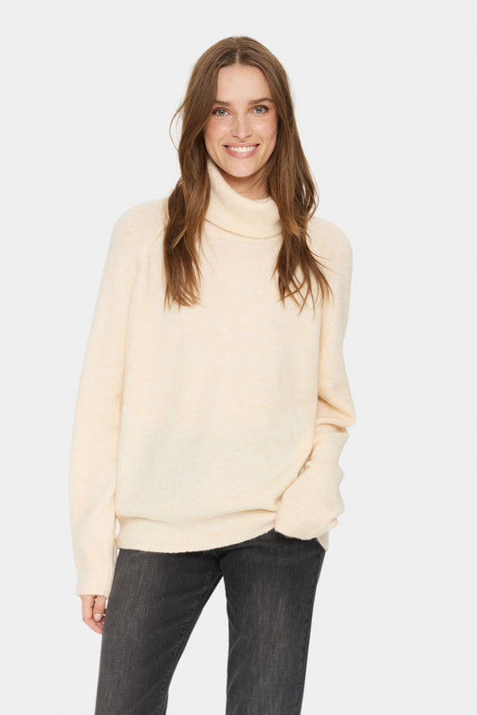 Saint Tropez Garbie Rollneck Pullover in Ice Melange