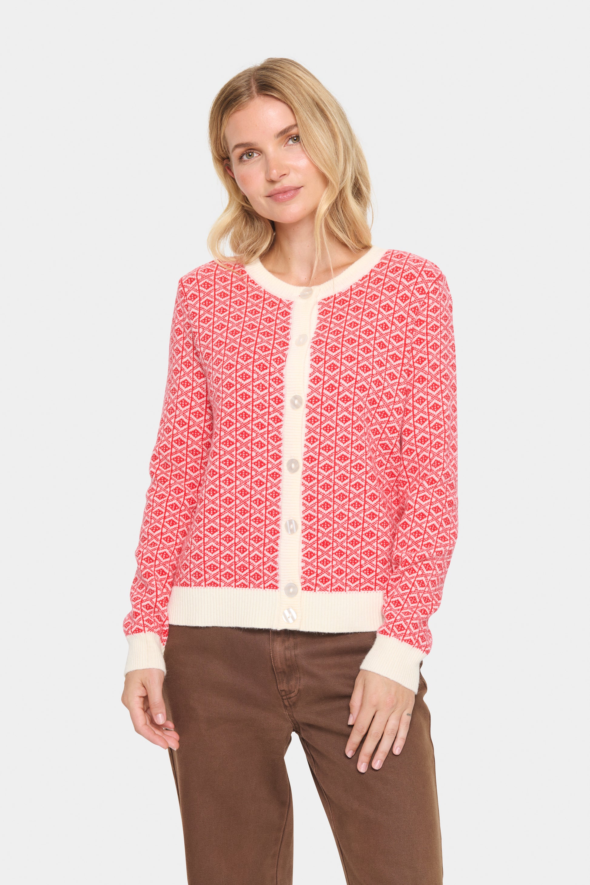 Soaked in Luxury Herel Cardigan in Racing Red