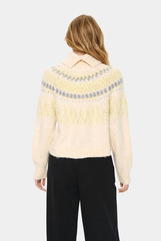 Saint Tropez Megna Rollneck Pullover in Ice Melange