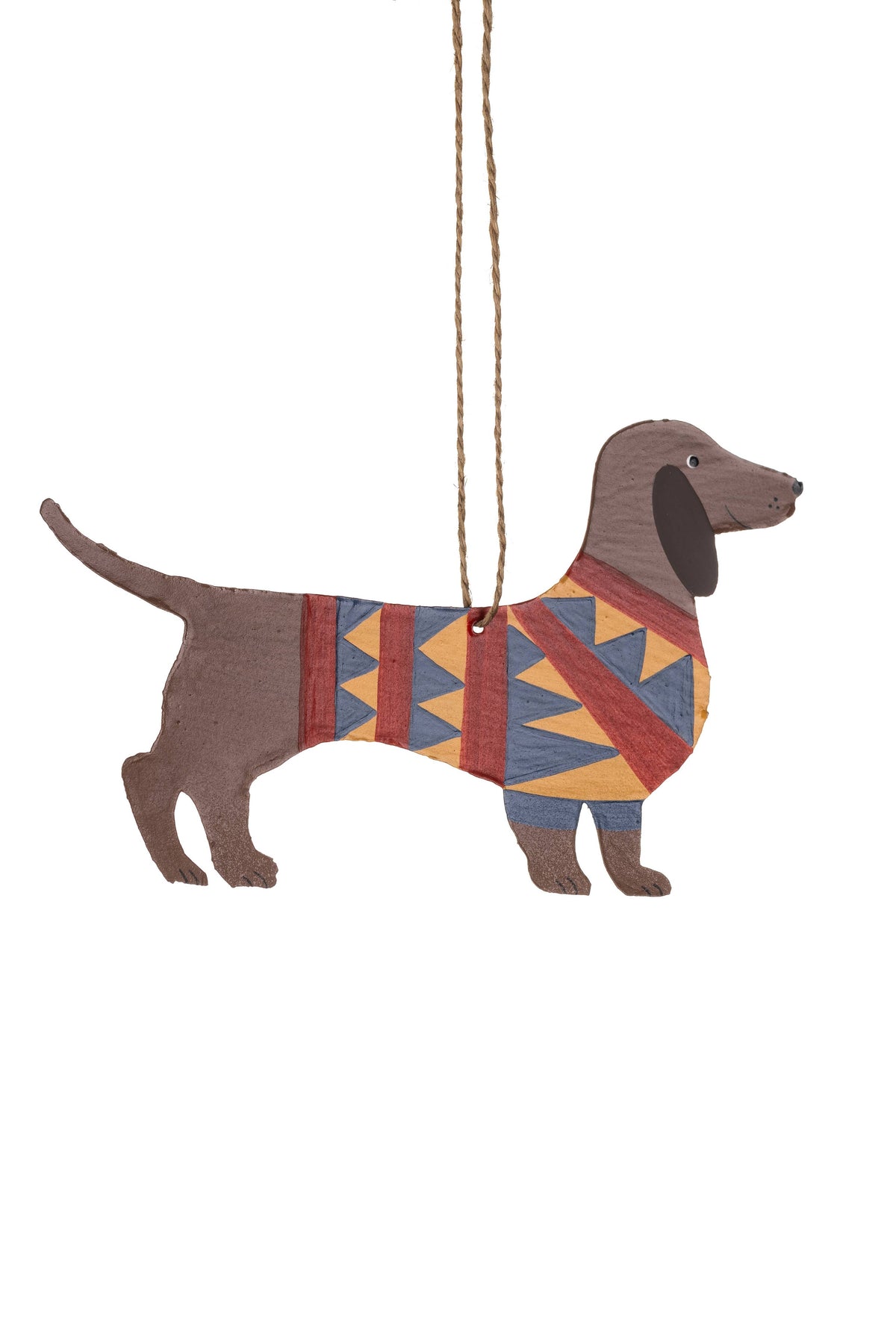 Sausage Dog In Jazzy Jumper Decoration