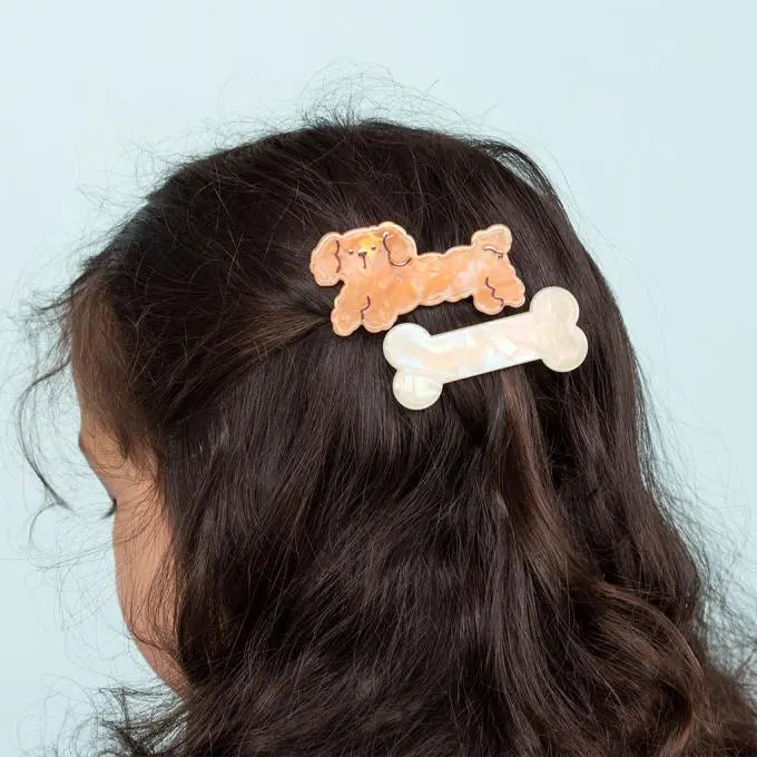 Hair Clips (Set of 2) - Dog & Bone