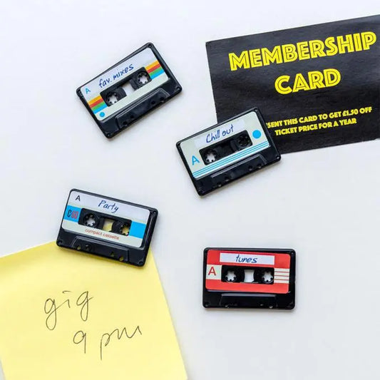 Mini Music Magnets (Set of 4) - Cassette
