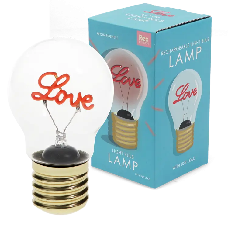 USB Rechargable Light Bulb Lamp - Love