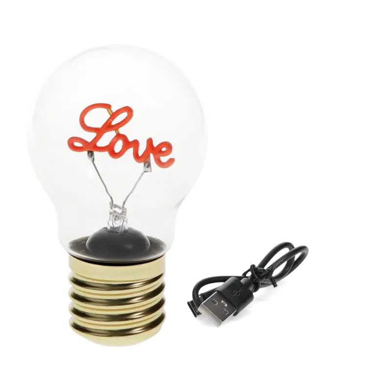 USB Rechargable Light Bulb Lamp - Love
