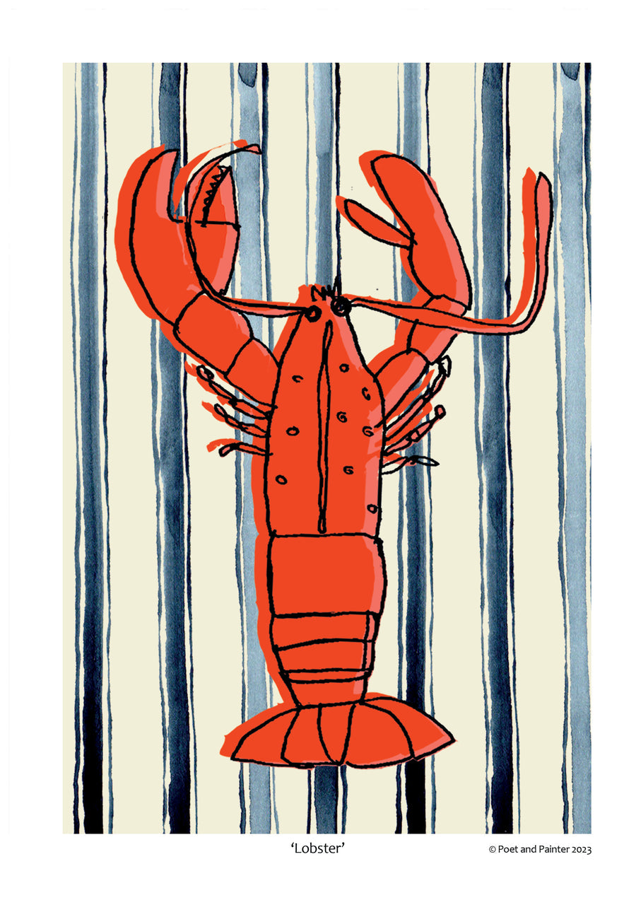 Poet & Painter Lobster Art Print A3
