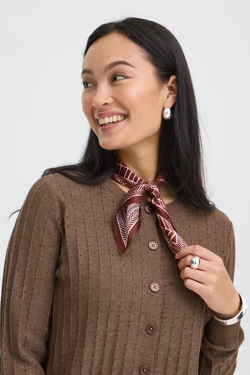 Fransa Silla Scarf in Rum Raisin W Rose Shadow