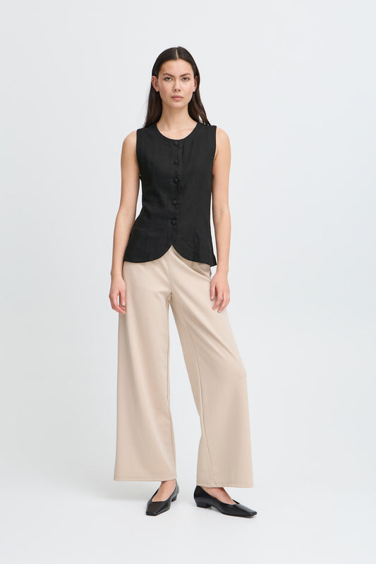 ICHI Linno Waistcoat in Black