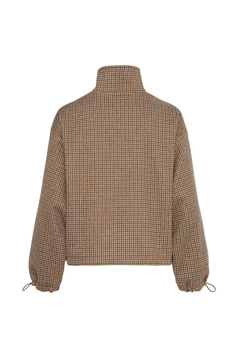 ICHI Esolu Jacket in Brown Check