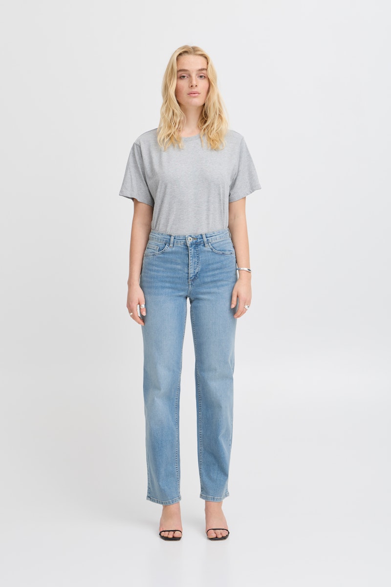 ICHI Twiggy Straight Denim Light Blue Jeans