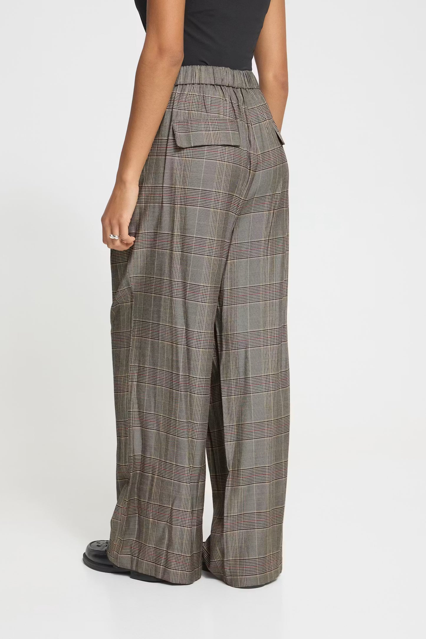 Ichi Laito Pant in Black &Toasted Check