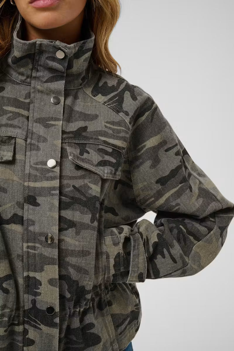 Kaffe Lilana Cargo Jacket in Camo