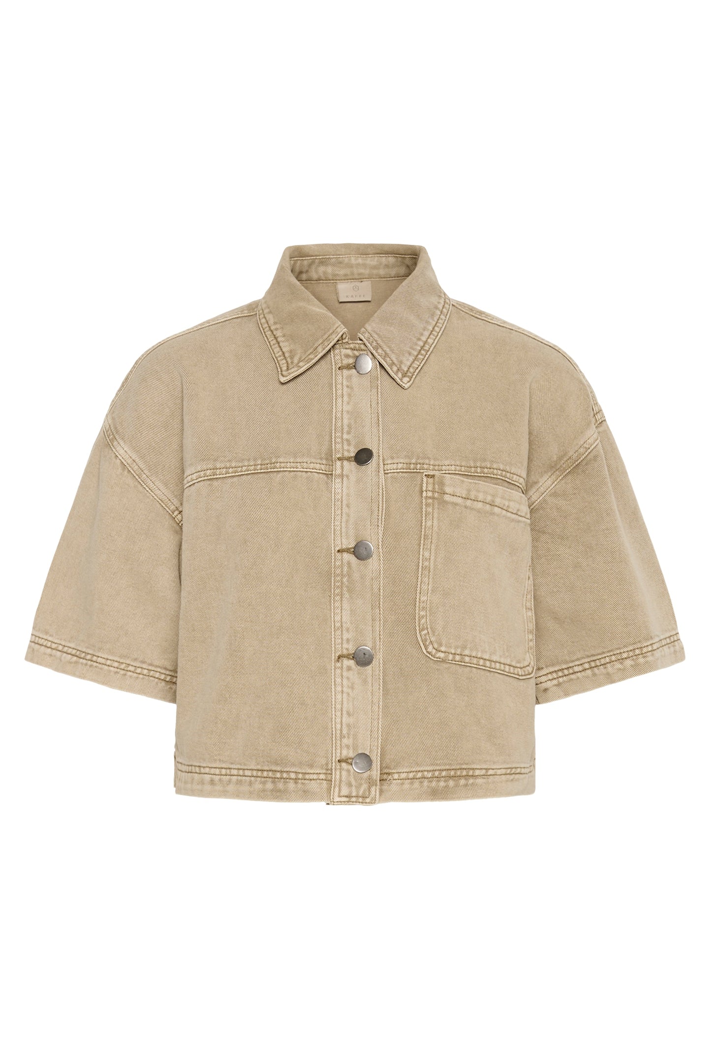 Kaffe Arania Denim Shirt in Washed Light Brown