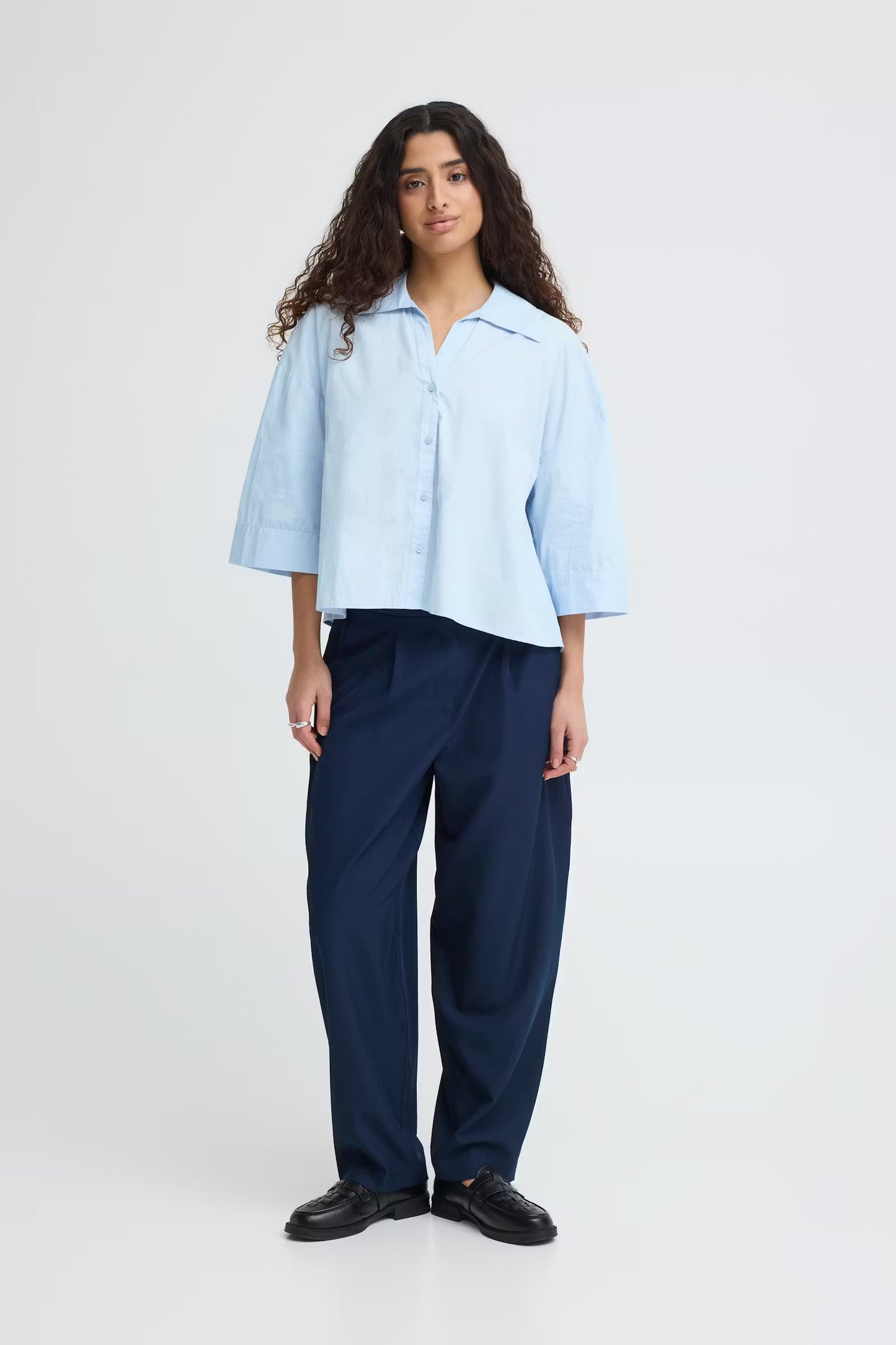 ICHI Luanne Shirt in Floaty Blue