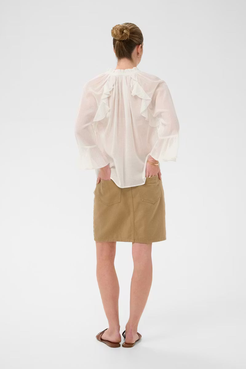 Kaffe Flora Blouse in Chalk