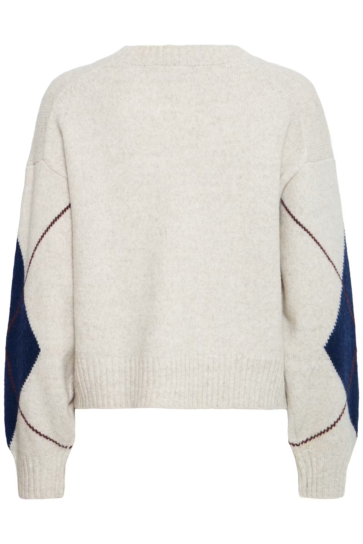 Fransa GIGI Cardigan in Oatmeal Melange Check