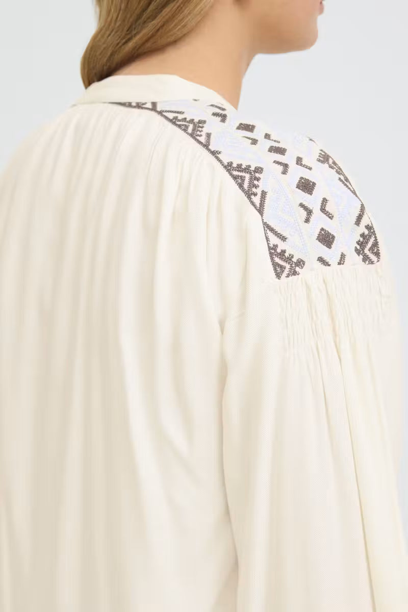 Fransa Helene Blouse in Whisper White