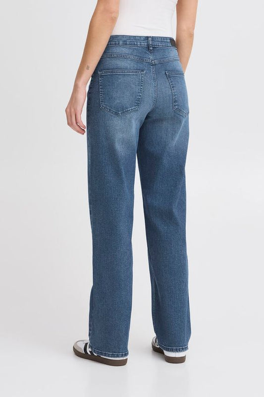 ICHI Twiggy Straight Denim Authentic Blue Jeans