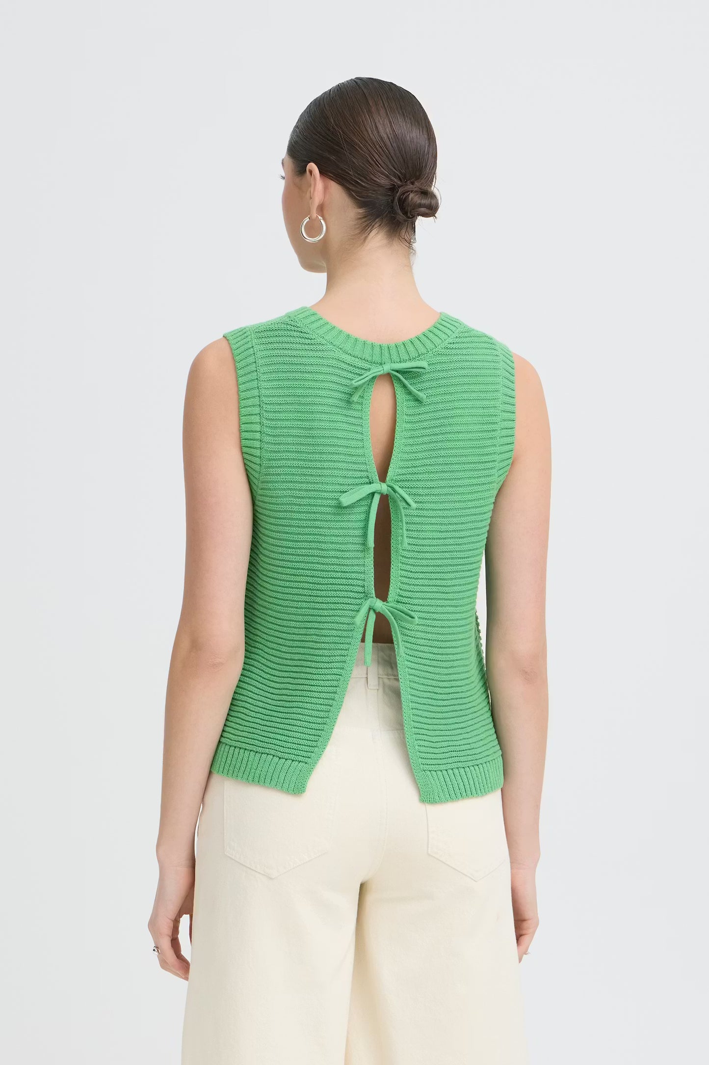 ICHI Dotties Waistcoat in Green