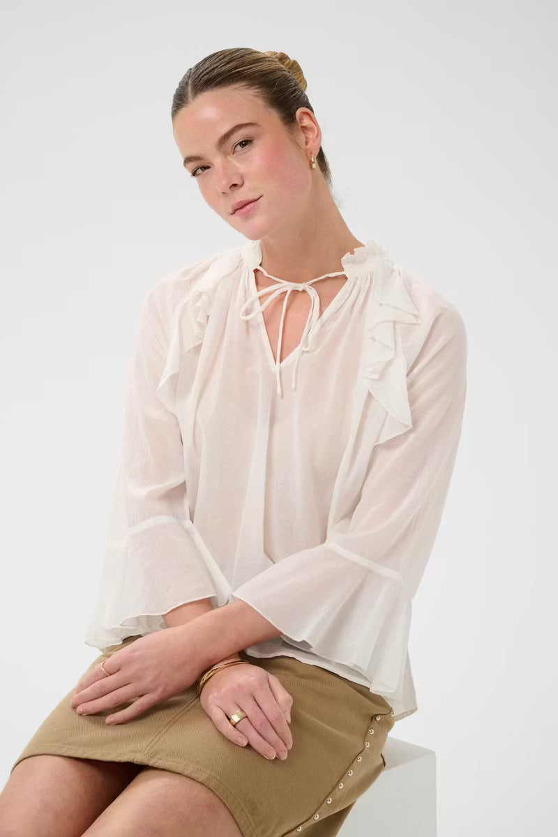 Kaffe Flora Blouse in Chalk