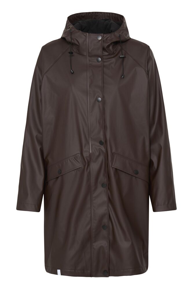 ICHI Tazo Lined Raincoat in Mole