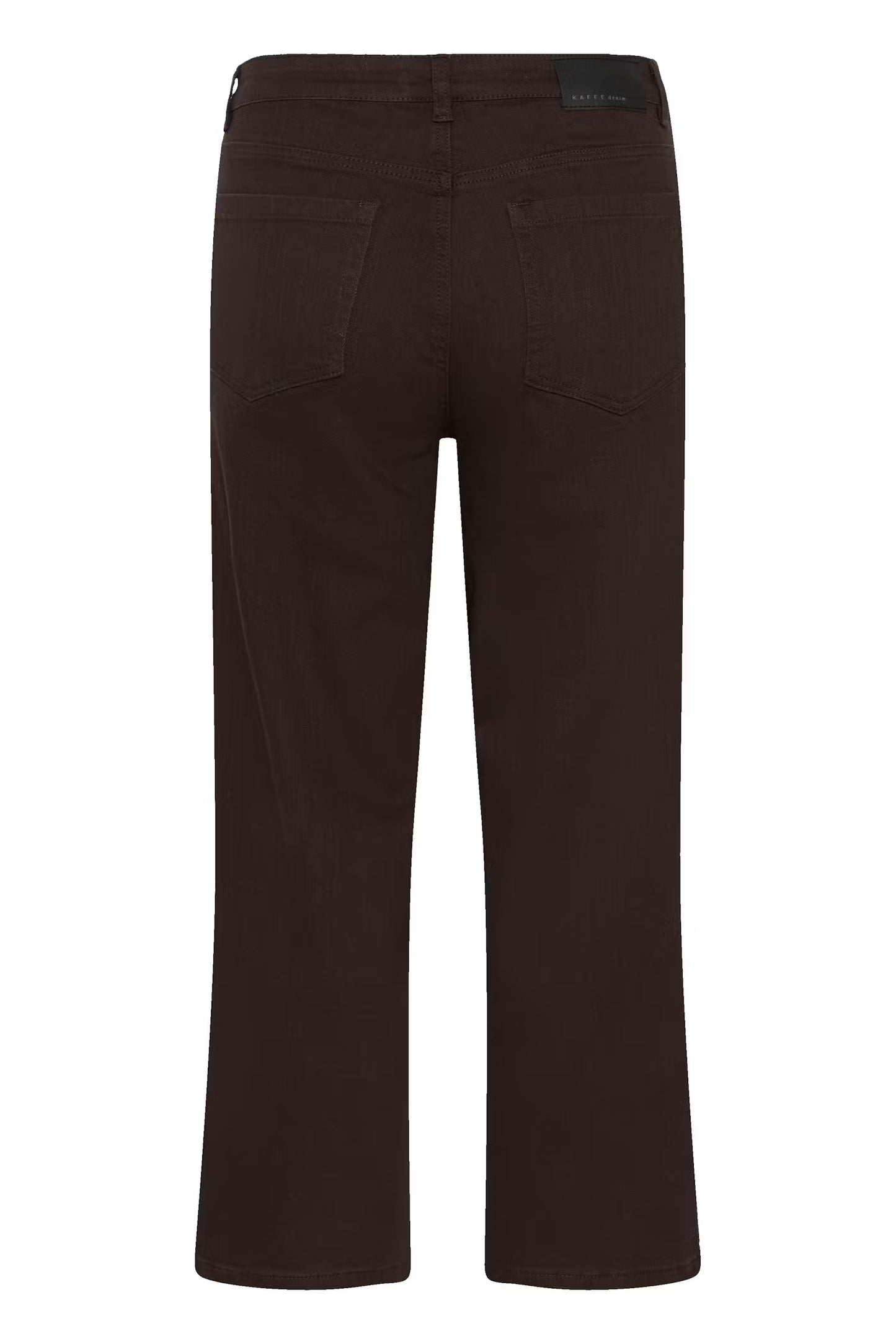 Kaffe Brook Cropped High Waisted Jeans in Coffee Bean