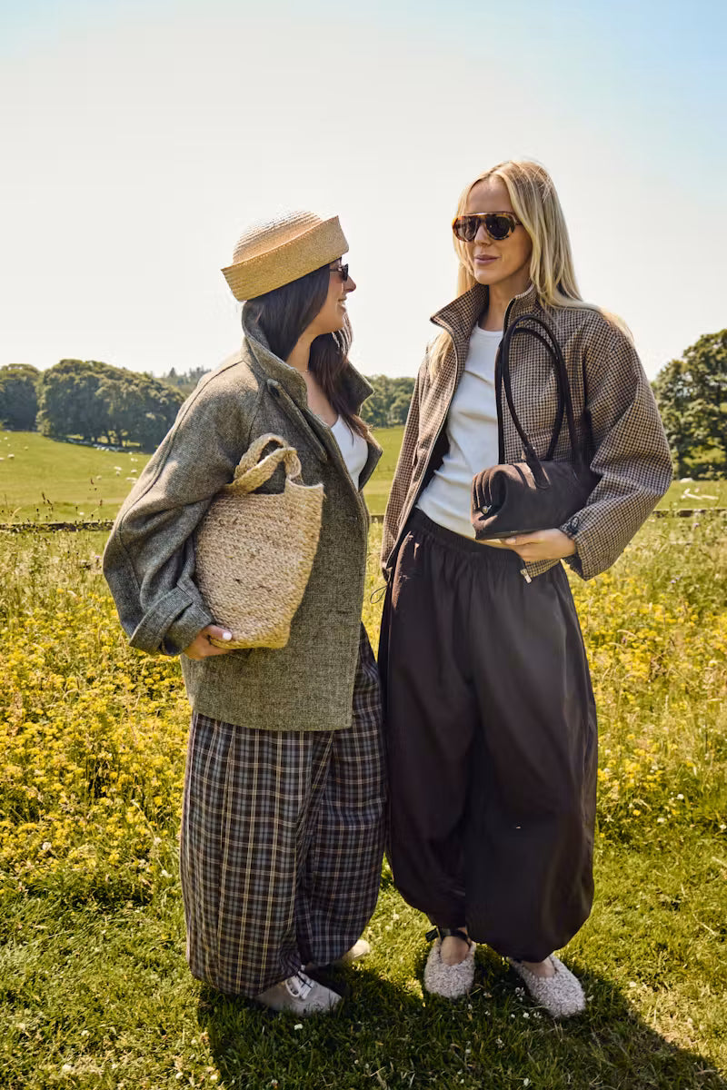 ICHI Esolu Jacket in Brown Check