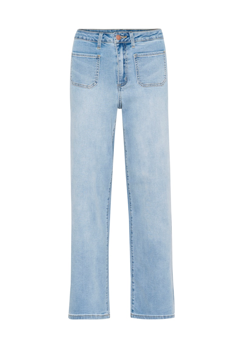 Kaffe Karla HW Wide Jeans in Light Blue Wash