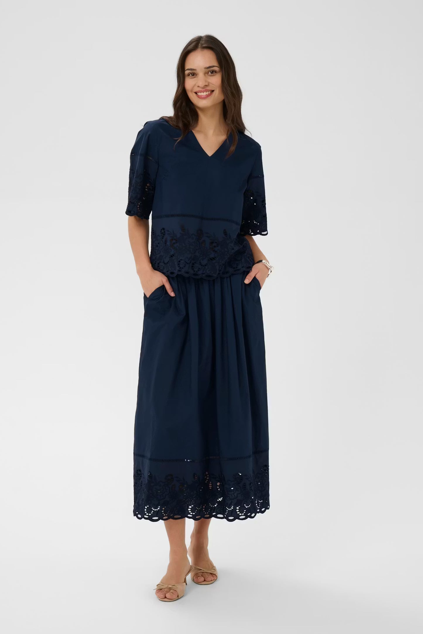 KAFFE Gertrud Skirt in Midnight Marine