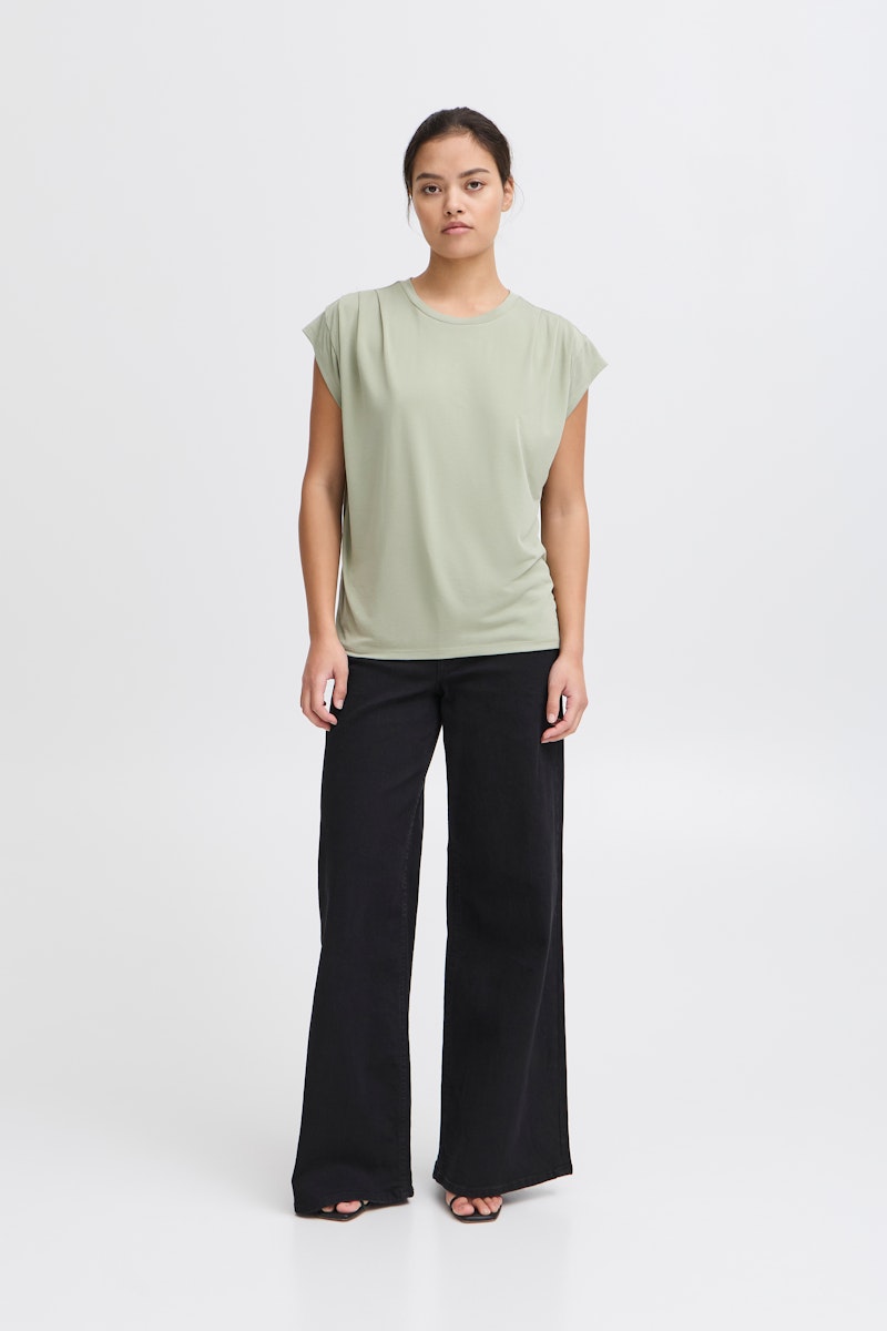 ICHI Lisken Top in Tea Green