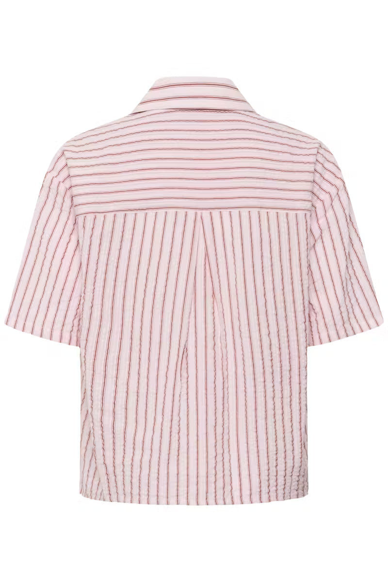 KAFFE Lara Shirt in Ballerina White Henna Stripe