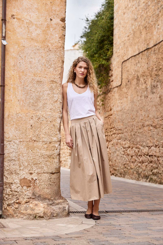 FRANSA Giti Skirt in Savannah Tan