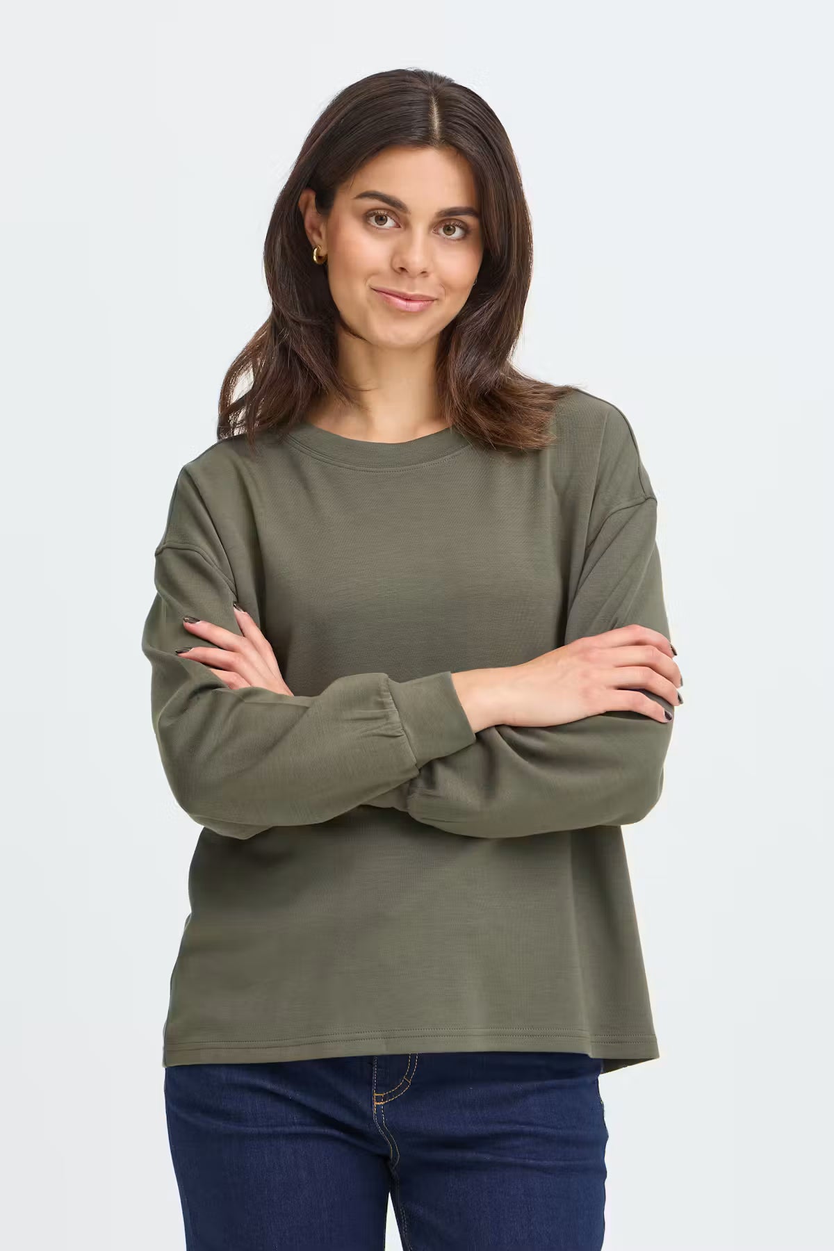 The Fransa Aurora Sweat Top in Grape Leaf