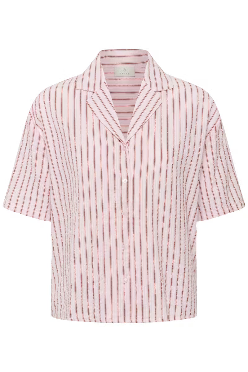 KAFFE Lara Shirt in Ballerina White Henna Stripe