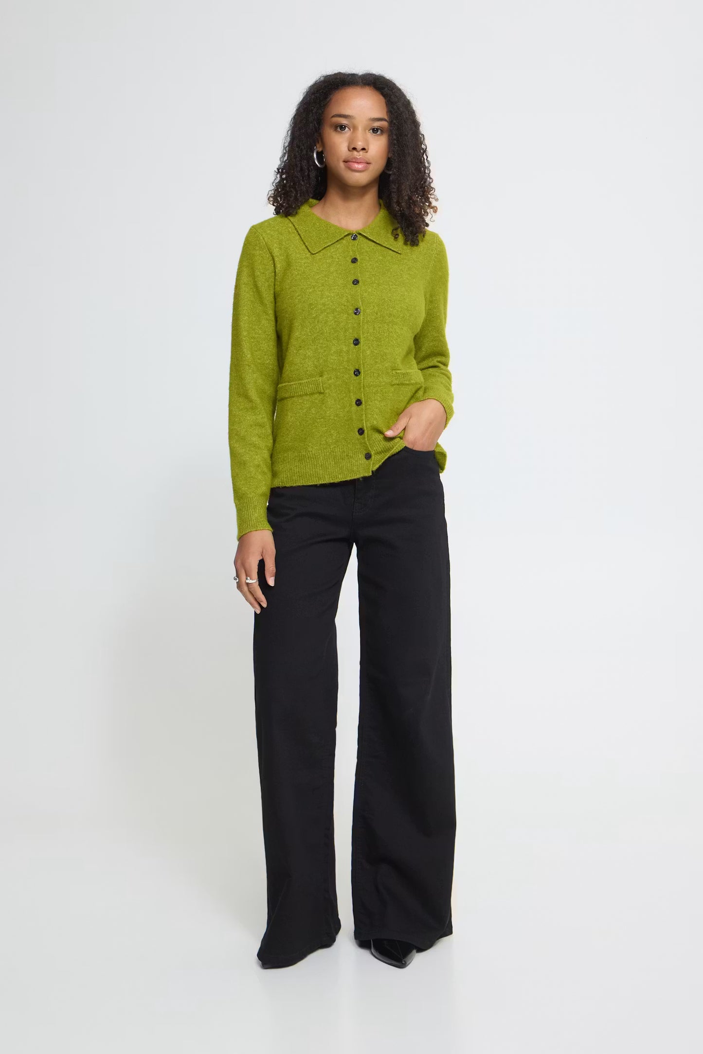 Ichi Dasila Cardigan in Calla Green