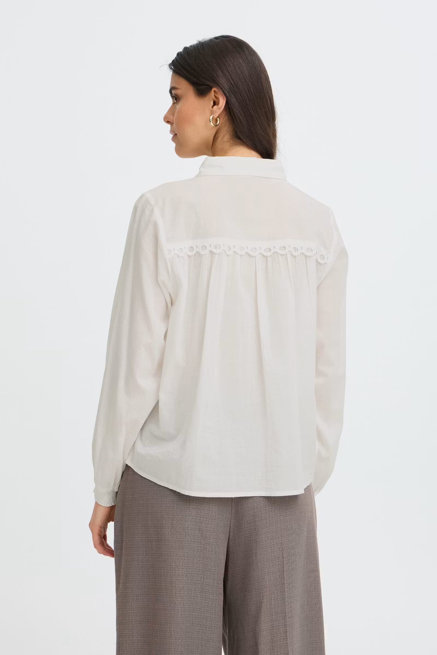 Fransa Lacita Shirt in Blanc De Blanc