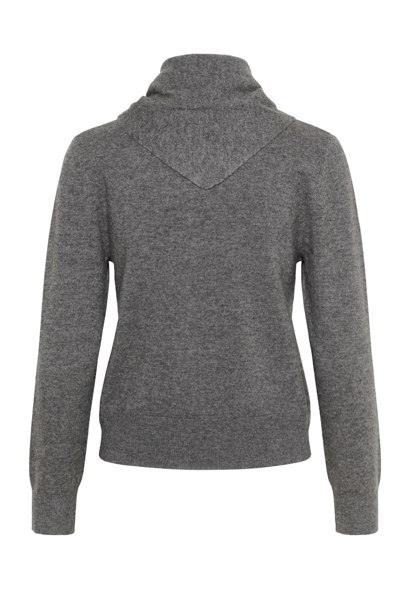 Soaked in Luxury Molina Scarf Cardigan in Grey Melange
