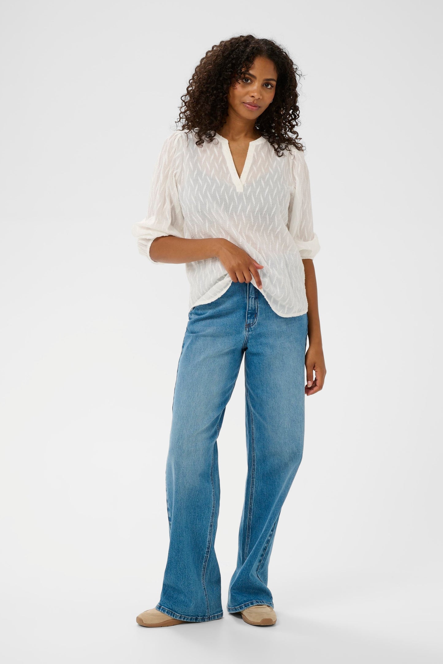 KAFFE Gabriela Blouse in Chalk